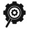 Gear glass magnifier icon simple vector. Rank boost