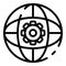 Gear global icon, outline style