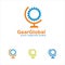 Gear global Logo Template Design Vector. Emblem, Design Concept, Creative Symbol, Icon