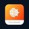 Gear, Globe, Setting, Business Mobile App Button. Android and IOS Glyph Version
