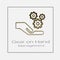 Gear on hand vector icon eps 10. Simple isolated gears outline illustration