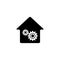 Gear house icon isolated vector on white