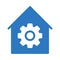 Gear house vector glyph color icon