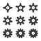 Gear Icon Config Settings Symbol, Gears Sign, Sprocket Silhouettes