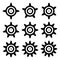 Gear Icon Config Settings Symbol, Gears Sign, Sprocket Silhouettes