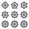 Gear Icon Config Settings Symbol, Gears Sign, Sprocket Silhouettes