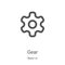 gear icon vector from basic ui collection. Thin line gear outline icon vector illustration. Linear symbol for use on web and