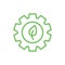 Gear and leaf icon. Alternative organic energy symbol. Vector illustration