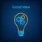 Gear lightbulb creative teamwork business concept