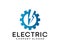 Gear Lightning Electric Logo With Lighting Bolt