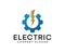 Gear Lightning Electric Logo With Lighting Bolt