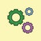 Gear Line Icon, maintenance, services with colored vector illustration