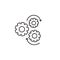 Gear line icon vector, flat design vector icon