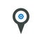 Gear location marker pin place pointer setting icon