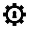 Gear lock vector glyph flat icon