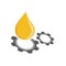 Gear lubrication oil vector icon concept design