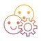 Gear machine work with emojis faces gradient line style icon
