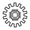 Gear machine work with processor line style icon