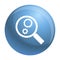 Gear on magnify glass icon, simple style