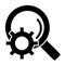 Gear with magnifying glass solid icon. Extended search vector illustration isolated on white. Cog wheel and search glyph