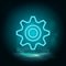 Gear , maintenance vector blue neon icon