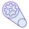 Gear mechanism flat icon. Cogwheel mechanism blue icons in trendy flat style. Machinery cog gradient style design