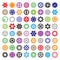 Gear mechanism icons isolated illustration. Mechanics web development shape work cog multicolor gear sign. Engine wheel