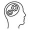 Gear mind icon, outline style