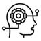 Gear mind icon outline vector. Human brain