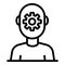 Gear mind life skill icon, outline style