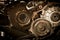 Gear motor in the engine cars abstract background