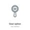 Gear option outline vector icon. Thin line black gear option icon, flat vector simple element illustration from editable user