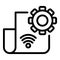 Gear paper remote access icon, outline style