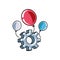 gear pinion machine with balloons helium