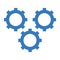 Gear, preferences icon. Blue color