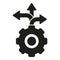 Gear realization direction icon simple vector. Human balance