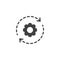 Gear and rotation arrows vector icon