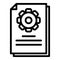 Gear service paper icon, outline style