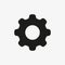 Gear Settings of black color. Vector innovation gears icon on white background
