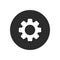 Gear settings button. Vector isolated icon, simple illustration