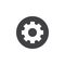 Gear, settings flat icon. Round simple button, circular vector sign.