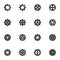 Gear shapes vector icons set