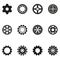 Gear silhouette icons