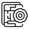 Gear skill icon outline vector. Courage career