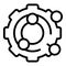 Gear skill level icon outline vector. Personal goal