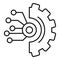 Gear smart ai icon, outline style