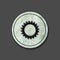 Gear. Social icon on a round stone. Isolated on a gray background. Social media