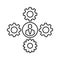 Gear, specialist, support line icon. Outline vector