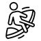 Gear sup surfing icon, outline style