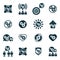 Gear symbol, manufacuring system theme icons